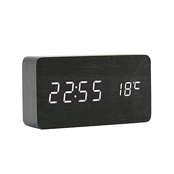 ThreeH Desk Wooden Alarm Clock_TNBS